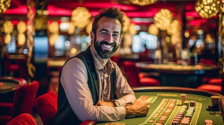 Filipino VIP player engaging with live casino dealer in a baccarat game on 4jl